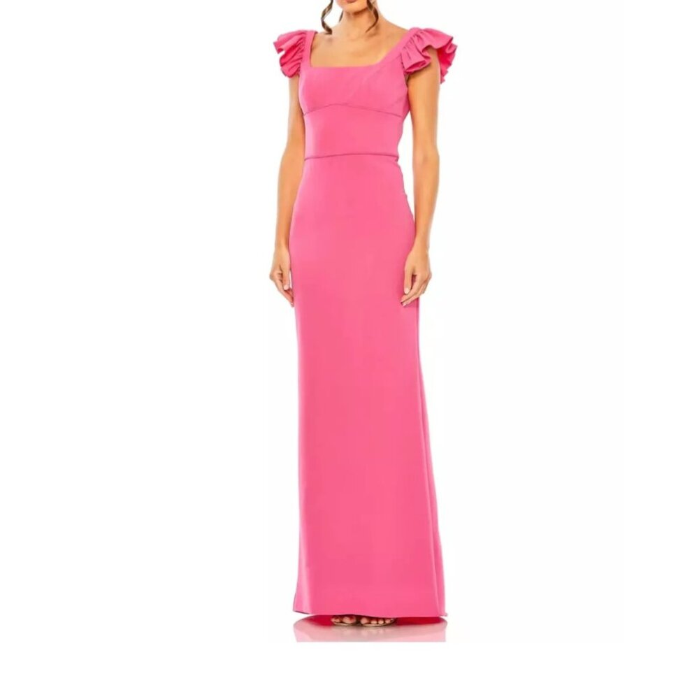 NWT Mac Duggal Ruffle Sleeve Dress Formal Wedding Black Tie‎ - Picture 5 of 5